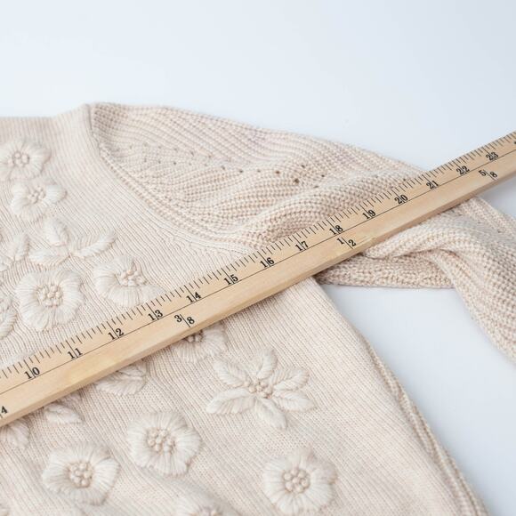 Jason Wu x RTR Cream Floral Knit Sweater - Picture 8 of 10